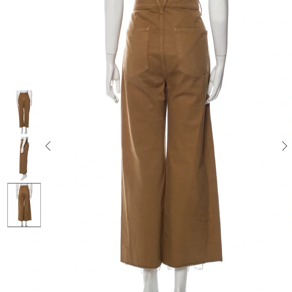 Veronica Beard Brown Wide Leg Grant High rise Jeans with Frayed Hem - Picture 5 of 7